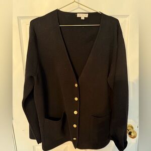 J. Crew V Neck Sweater Blazer with Gold Buttons